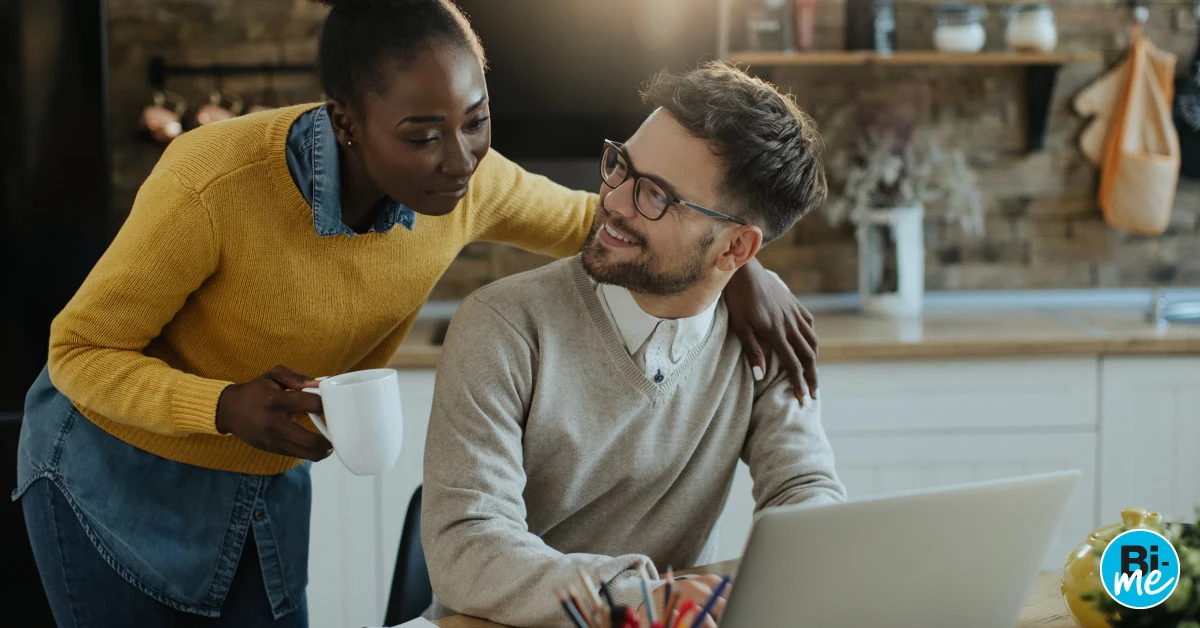 Two people discussing business insurance