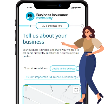 Illustration of a user adjusting insurance coverage options on a website.